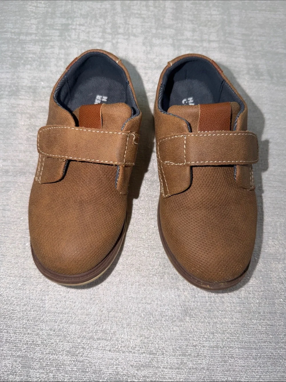 Harper Canyon Brown Boys Dress Shoes Velcro Closure